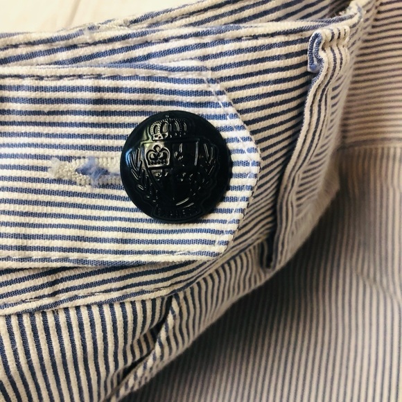 Nautical Striped Seersucker Chino Shorts by Express - Picture 4 of 11
